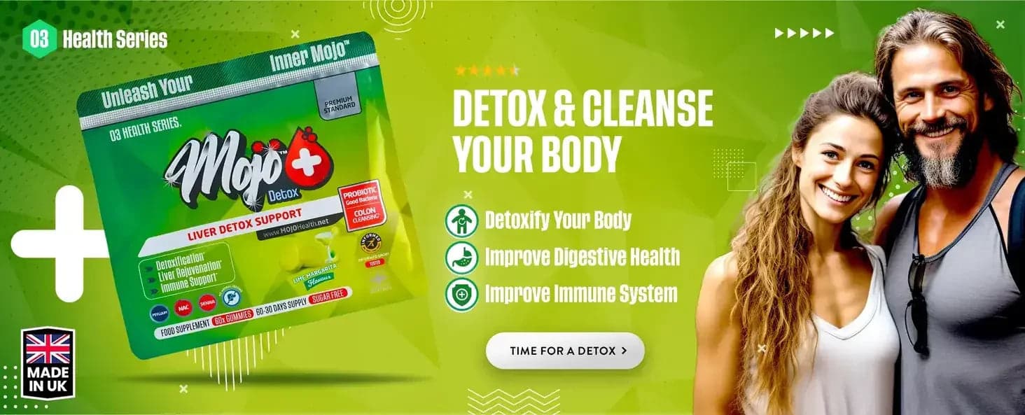 Mojo Detox karaciğer detoks desteği — vücudunuzu detoks ve temizleyin: vücudunuzu zehirden arındırın, sindirim sağlığını geliştirin, bağışıklık sistemini güçlendirin. Detoks zamanı.